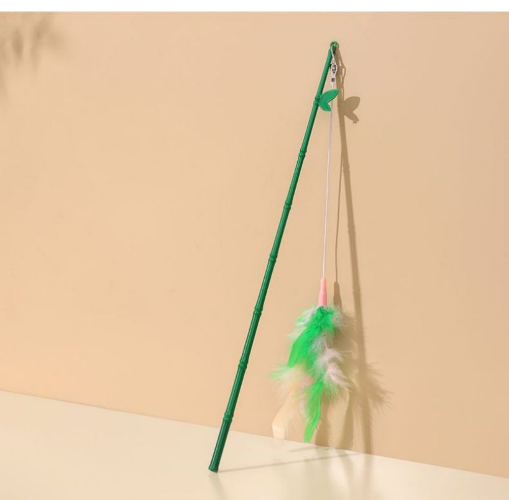 Interactive Cat Feather Wand Toy With Bell Refills