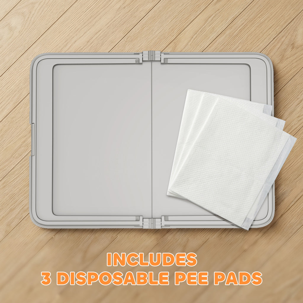 Foldable Dog Pee Pad Holder Litter Box With Disposable Pads