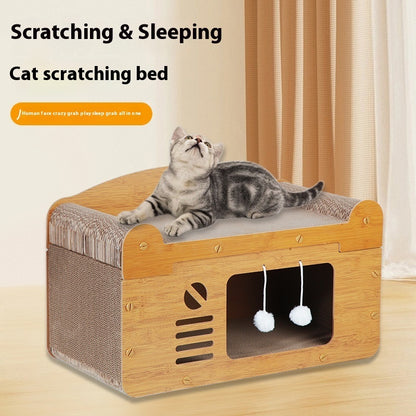 🐾 Corrugated Paper Cat House Luxury Double Layer – The Ultimate Double-Door Playground for Your Cat - SmartPlaceShop