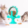 Interactive Cat Spinning Windmill Toy With Food Dispenser