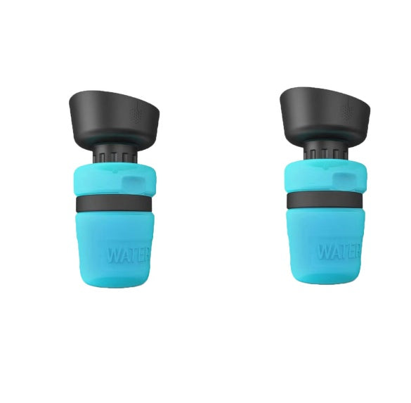 Foldable Dog Travel Water Bottle With Dispenser Trough
