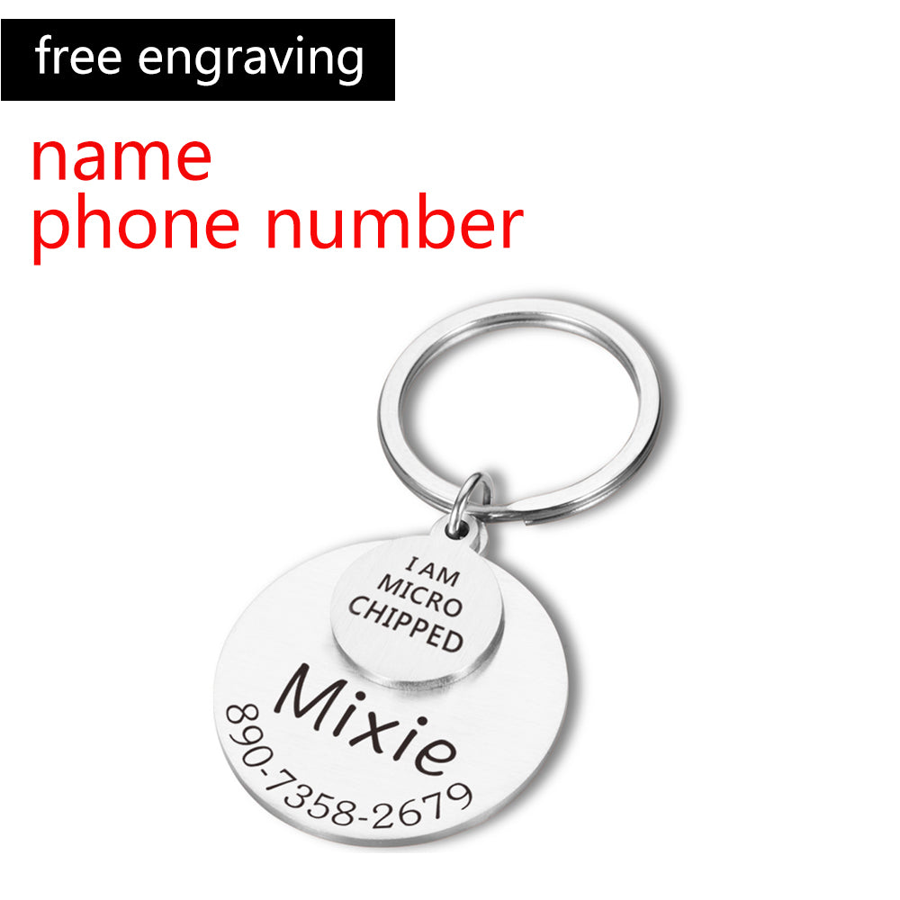 Personalized Pet ID Tag Funny Keychain Dog Collar