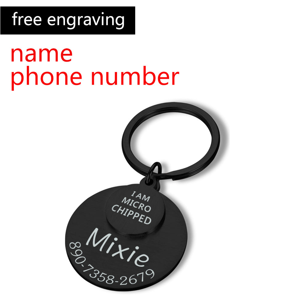 Personalized Pet ID Tag Funny Keychain Dog Collar