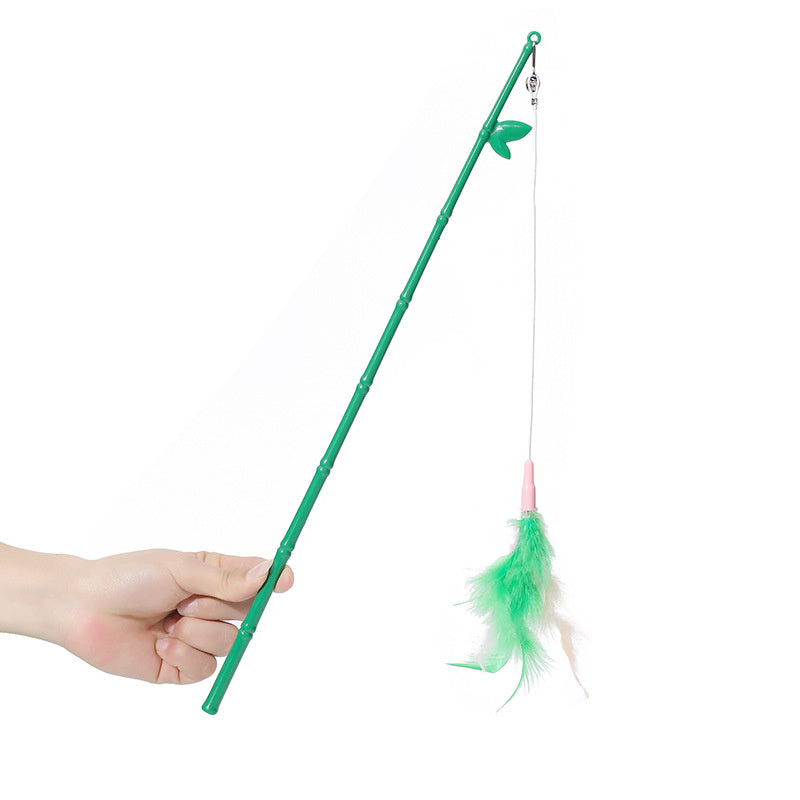 Interactive Cat Feather Wand Toy With Bell Refills