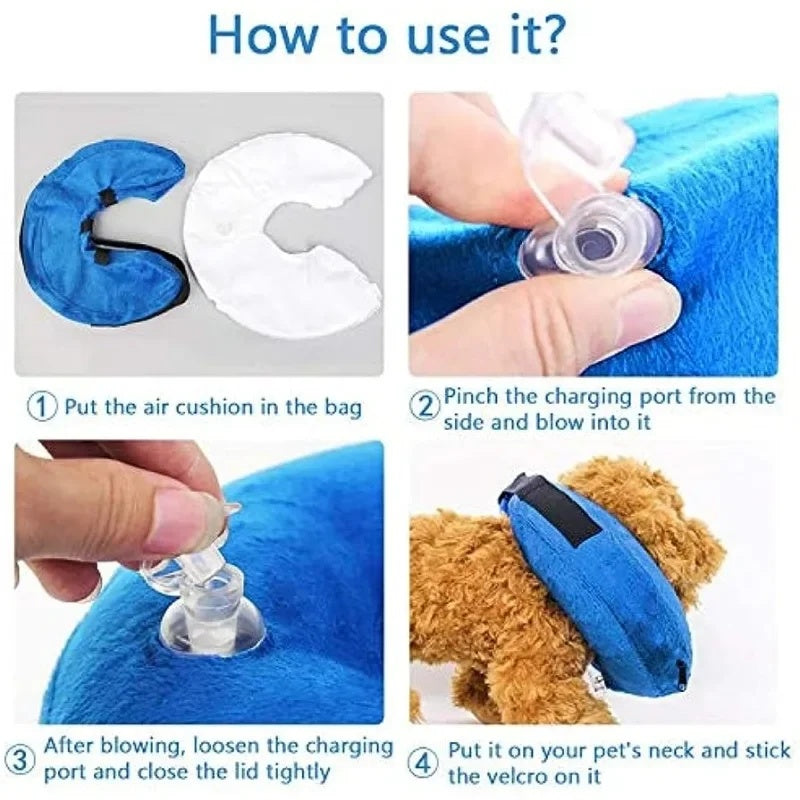 Soft Inflatable Recovery Collar For Dogs And Cats