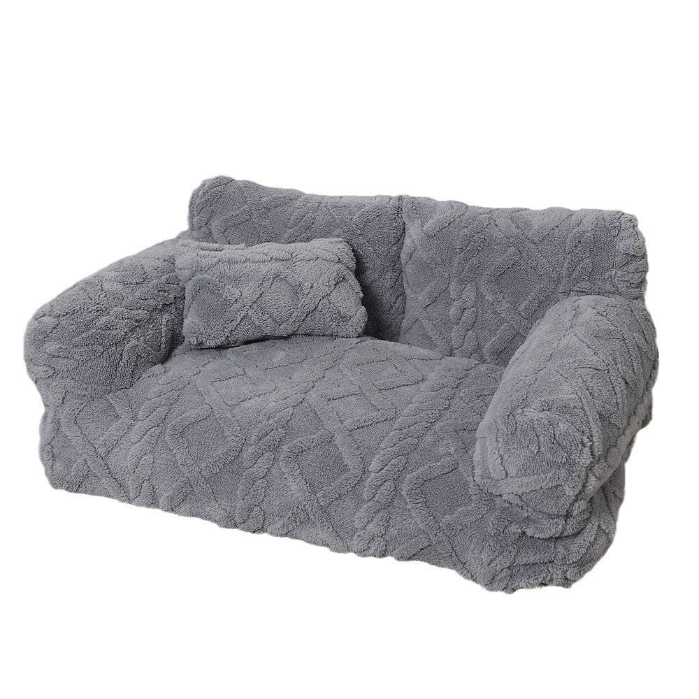 Pet Sofa Bed With Warming And Machine-Washable Cover
