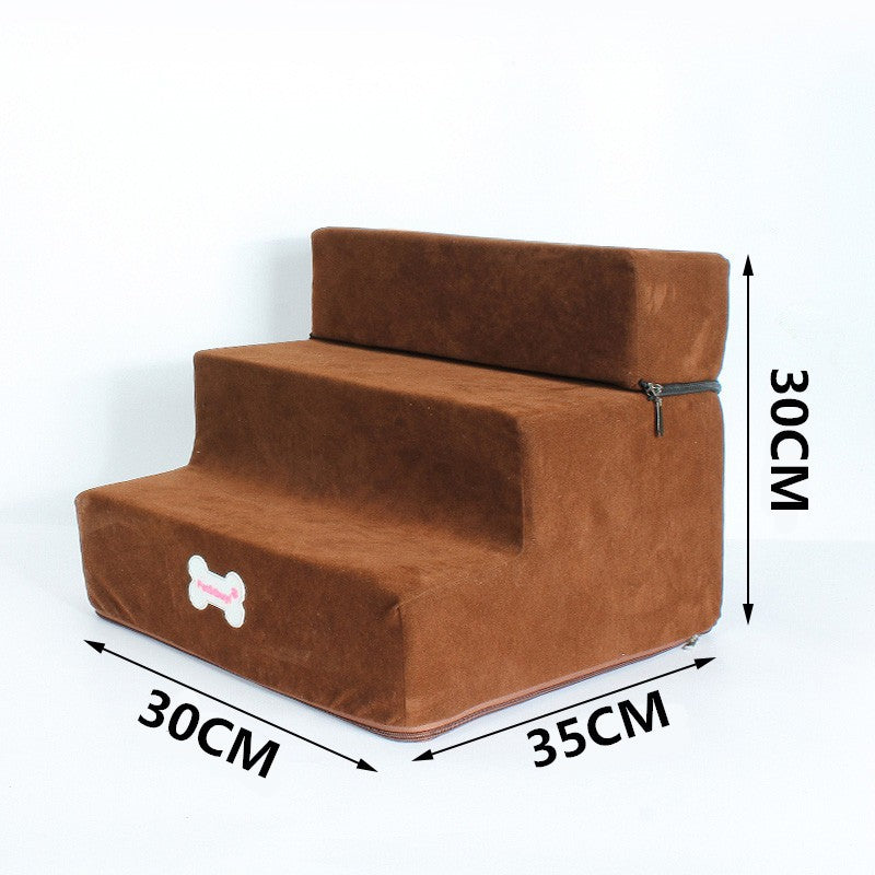 3-Step Pet Stairs For Cats And Dogs Bed Access
