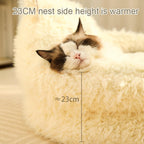 Calming Alpaca Pet Bed With Raised Edges For Dogs Cats