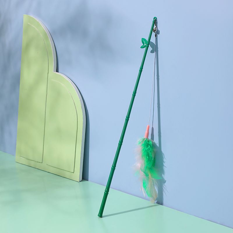 Interactive Cat Feather Wand Toy With Bell Refills