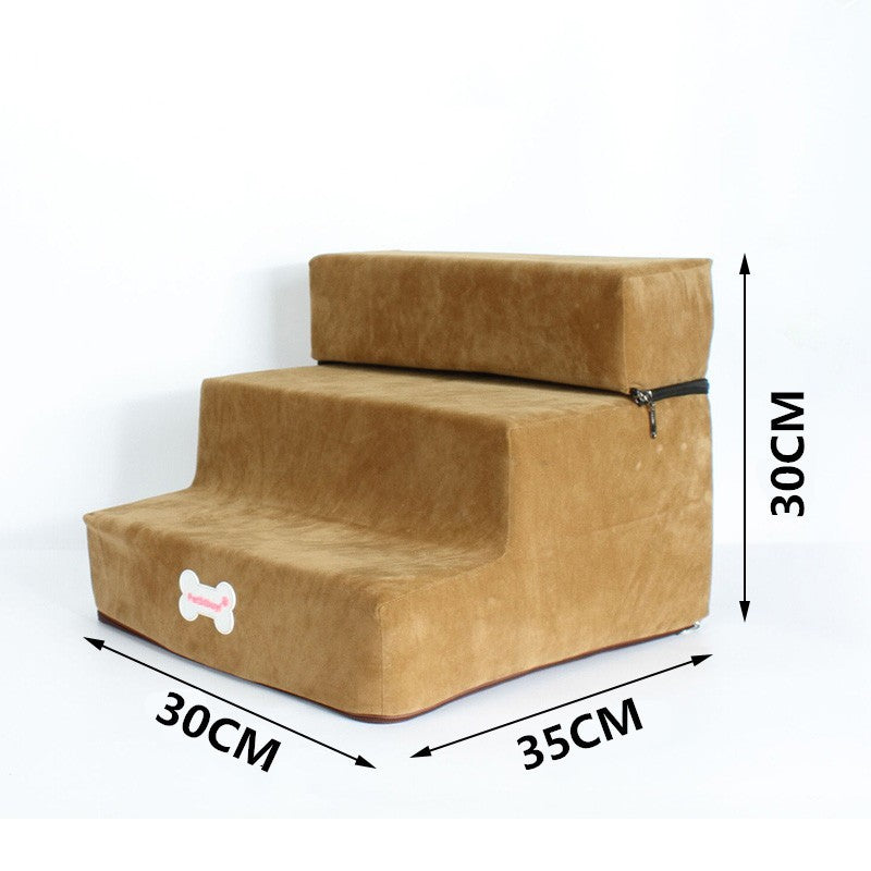 3-Step Pet Stairs For Cats And Dogs Bed Access