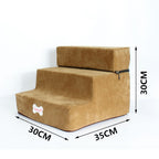 3-Step Pet Stairs For Cats And Dogs Bed Access