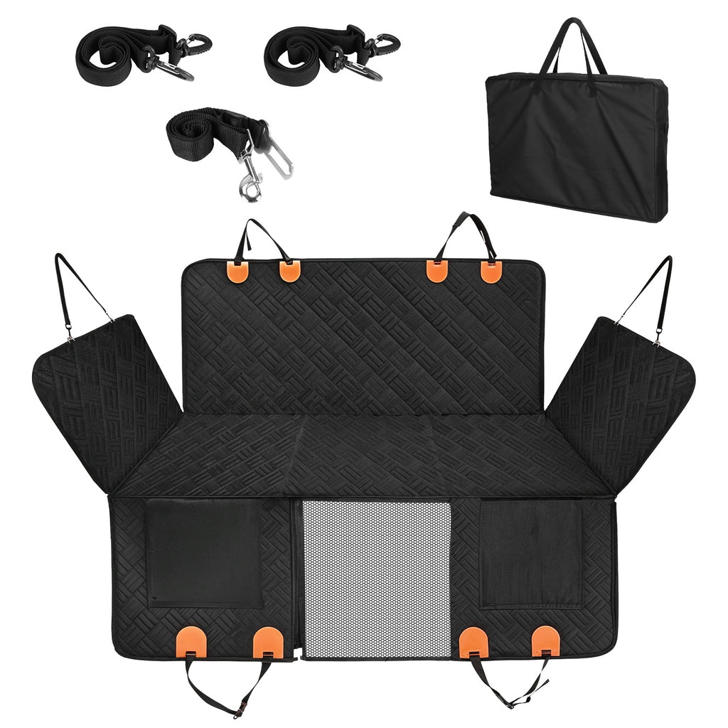 Waterproof Dog Car Back Seat Cover Hammock With Side Flaps