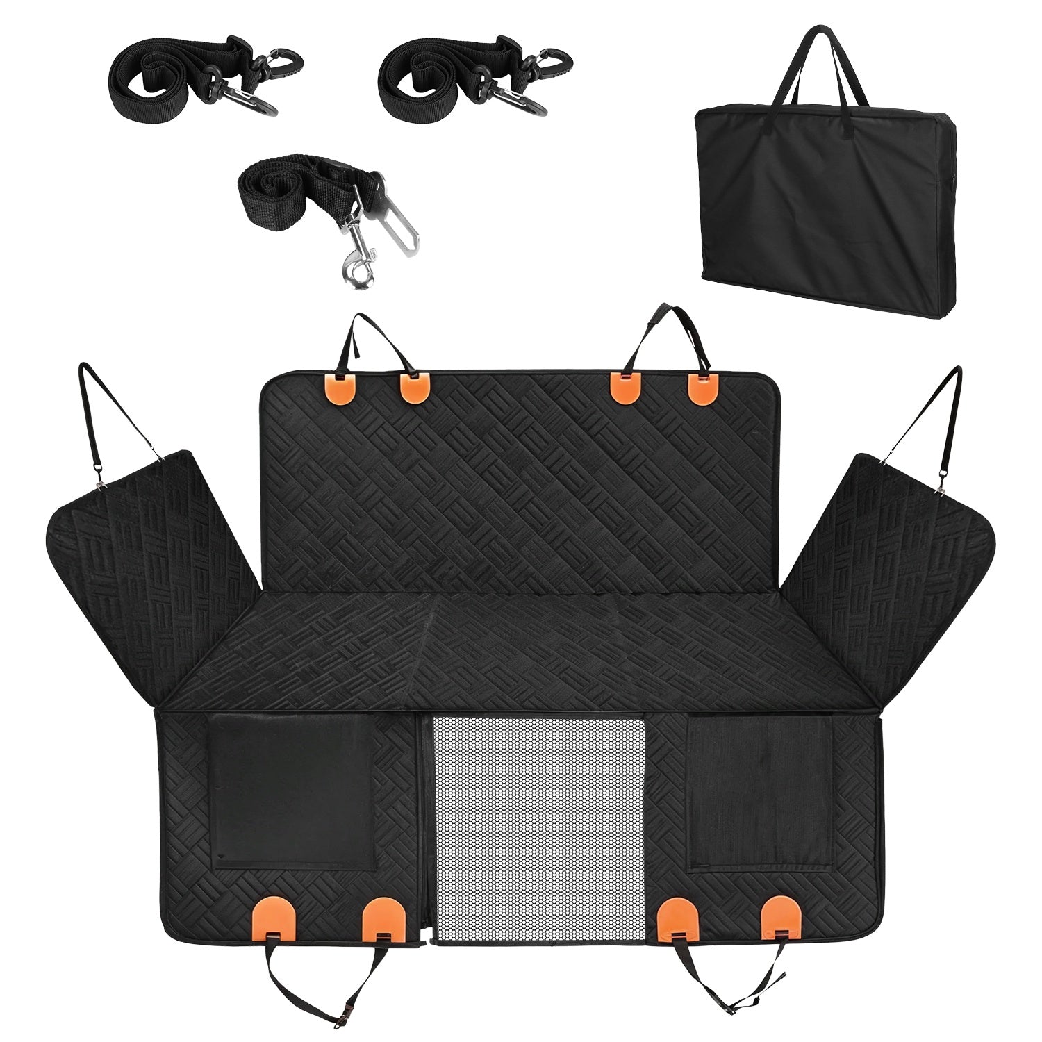 Waterproof Dog Car Back Seat Cover Hammock With Side Flaps