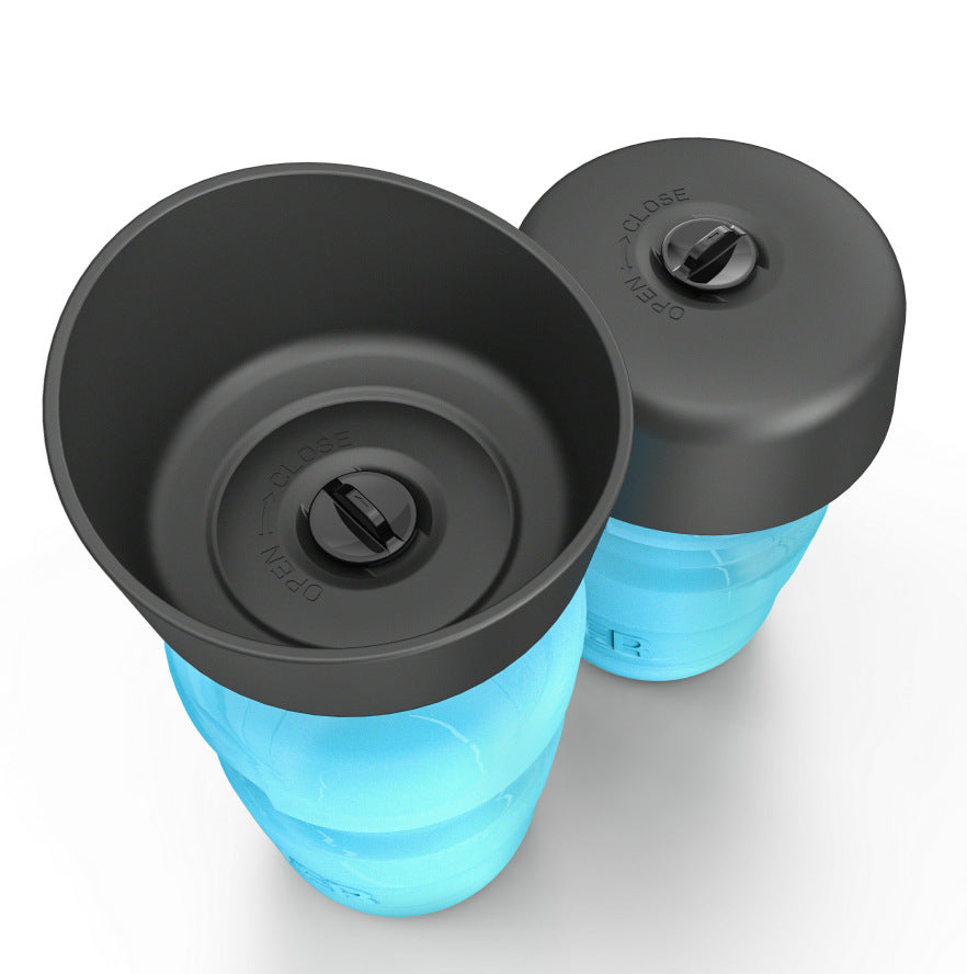 Foldable Dog Travel Water Bottle With Dispenser Trough
