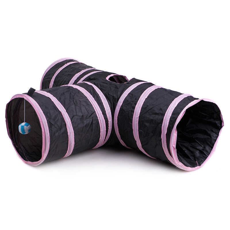 Foldable Multi-Channel Pet Tunnel Tent For Cats Dogs