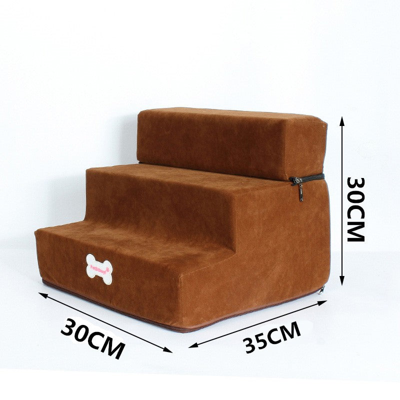3-Step Pet Stairs For Cats And Dogs Bed Access