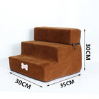 3-Step Pet Stairs For Cats And Dogs Bed Access