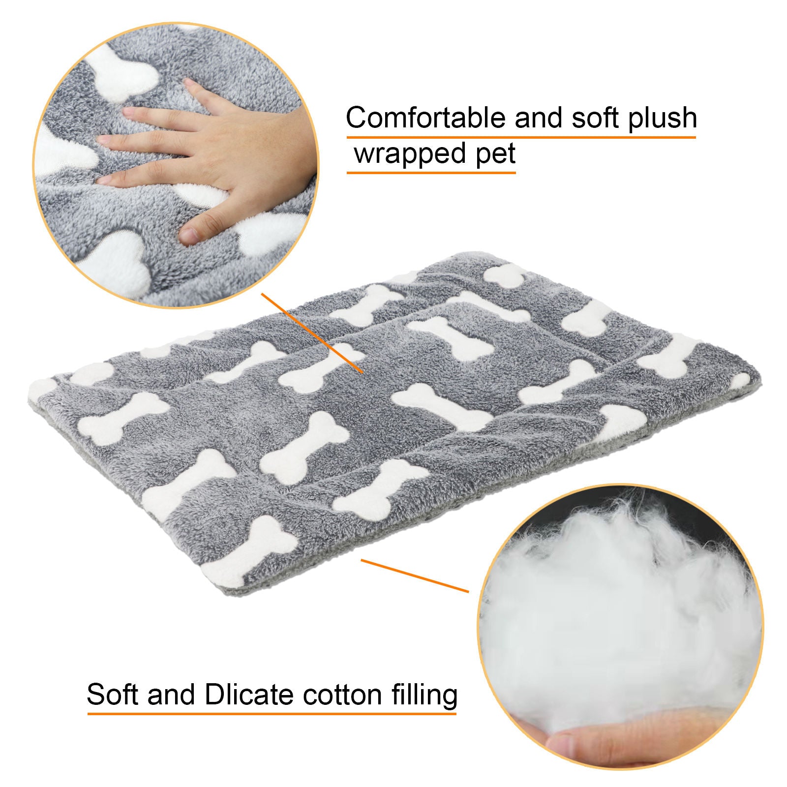 Self-Warming Reversible Fleece Pet Bed Mat All Sizes