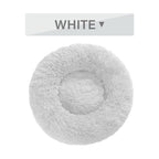 Fluffy Donut Calming Dog Bed Warm Plush Pet Cushion