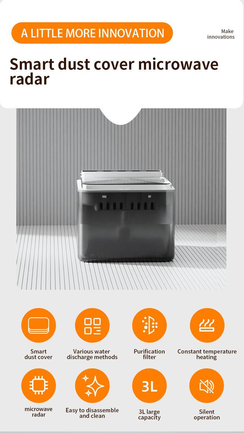 Wireless Stainless Steel Automatic Cat Water Fountain 3L