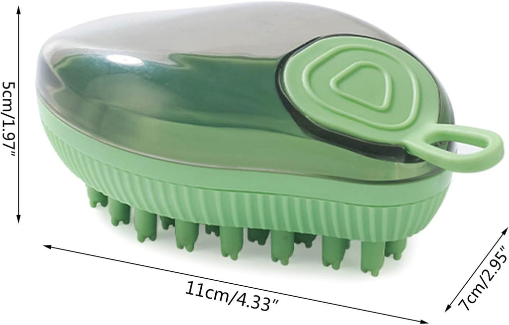 Silicone Dog Bath Brush With Built-In Soap Dispenser