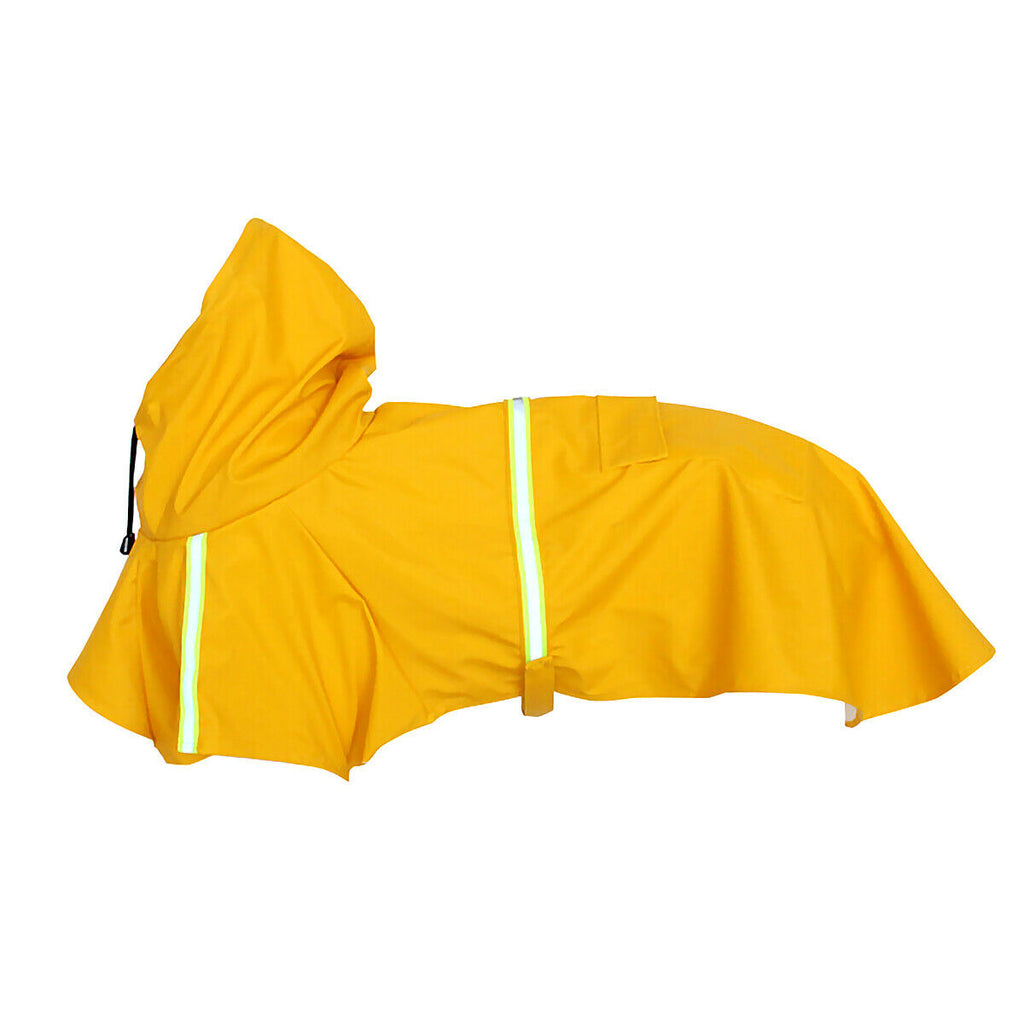 Waterproof Dog Raincoat With Hood And Reflective Safety Stripe