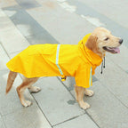 Waterproof Dog Raincoat With Hood And Reflective Safety Stripe