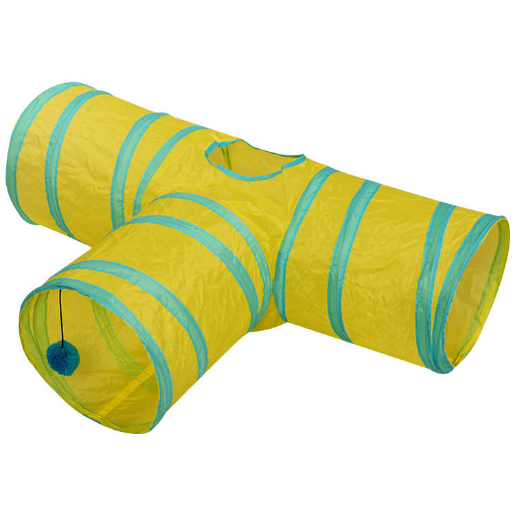 Foldable Multi-Channel Pet Tunnel Tent For Cats Dogs