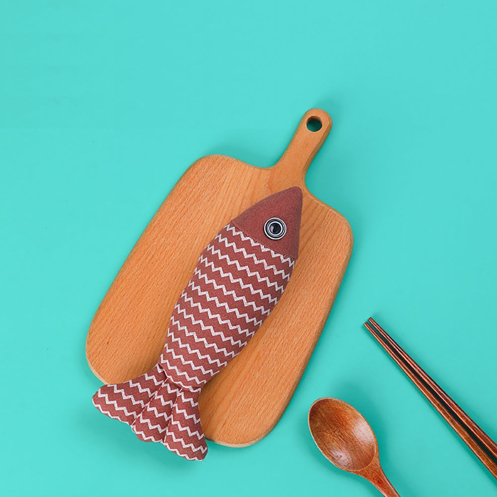 Burlap Catnip Fish Kicker Toys For Indoor Cats