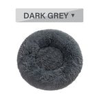 Fluffy Donut Calming Dog Bed Warm Plush Pet Cushion