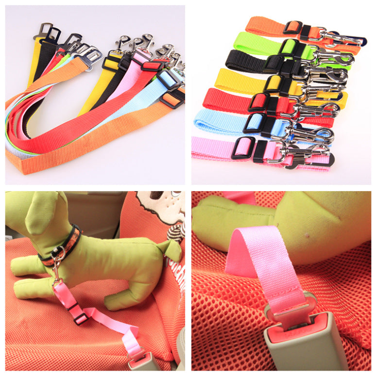 Adjustable Dog Car Safety Seat Belt Travel Restraint Leash