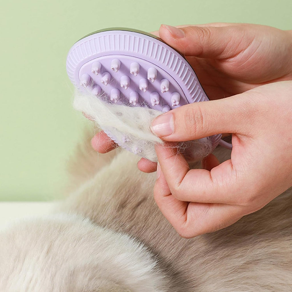 Silicone Dog Bath Brush With Built-In Soap Dispenser