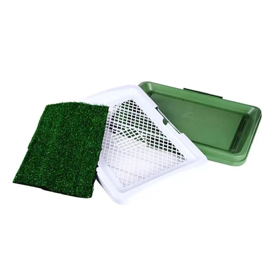 Indoor Dog Grass Patch Potty Trainer Three-Layer Tray