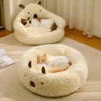 Calming Alpaca Pet Bed With Raised Edges For Dogs Cats