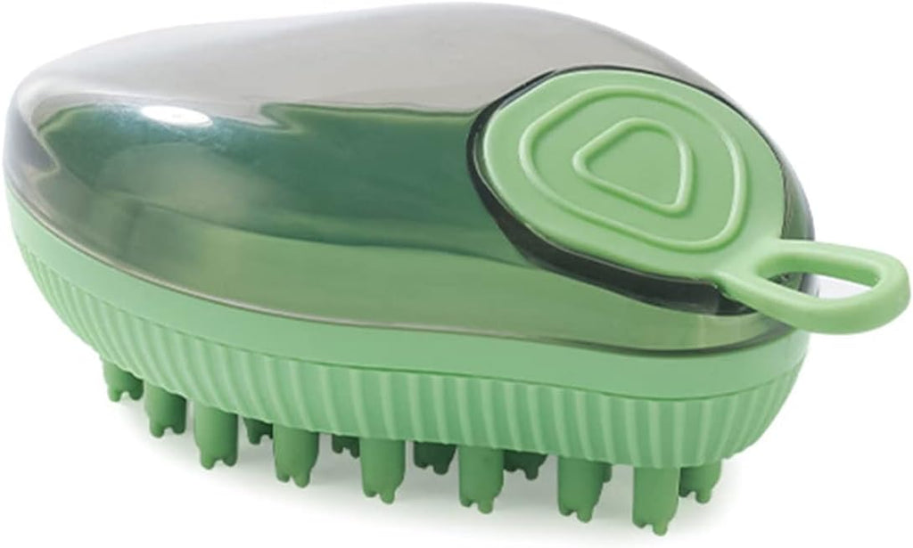 Silicone Dog Bath Brush With Built-In Soap Dispenser