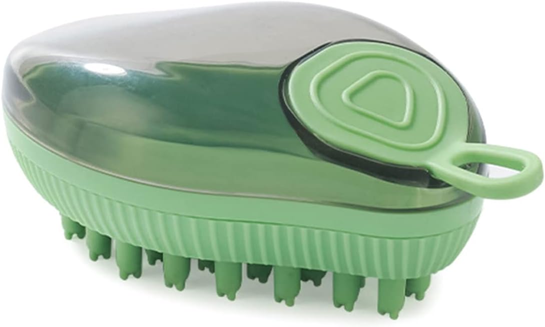 Silicone Dog Bath Brush With Built-In Soap Dispenser