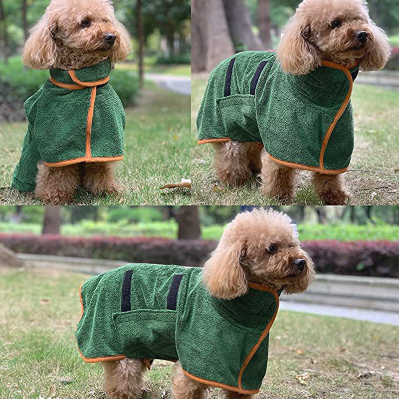 Fast Drying Microfiber Dog Bathrobe For All Sizes