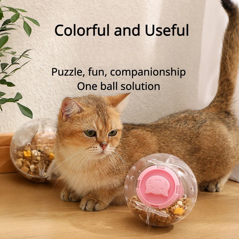 Interactive Slow Feeder Ball Treat Dispenser For Dogs And Cats