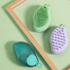 Silicone Dog Bath Brush With Built-In Soap Dispenser