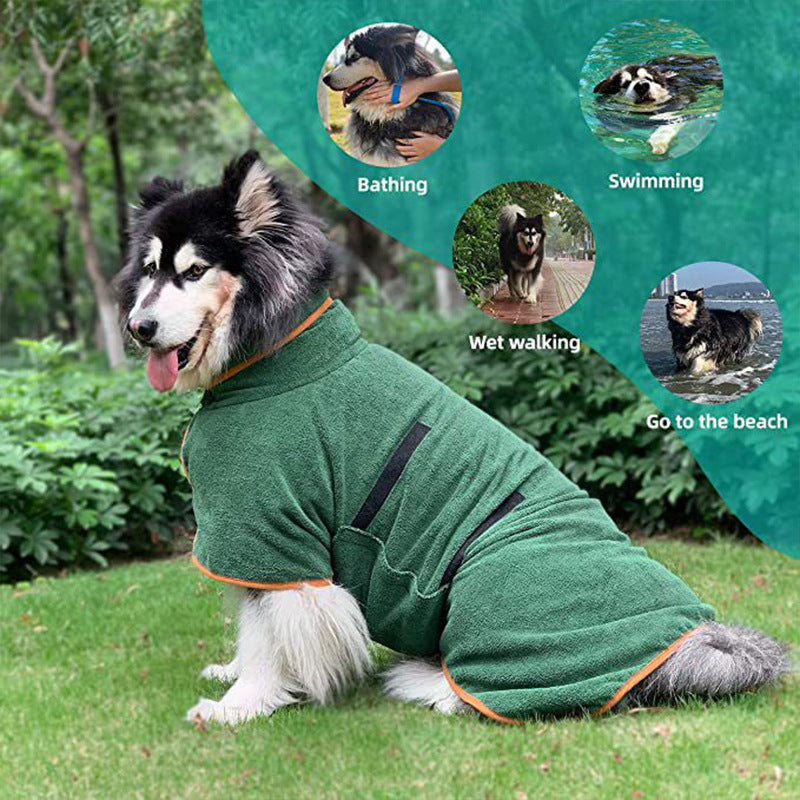 Fast Drying Microfiber Dog Bathrobe For All Sizes