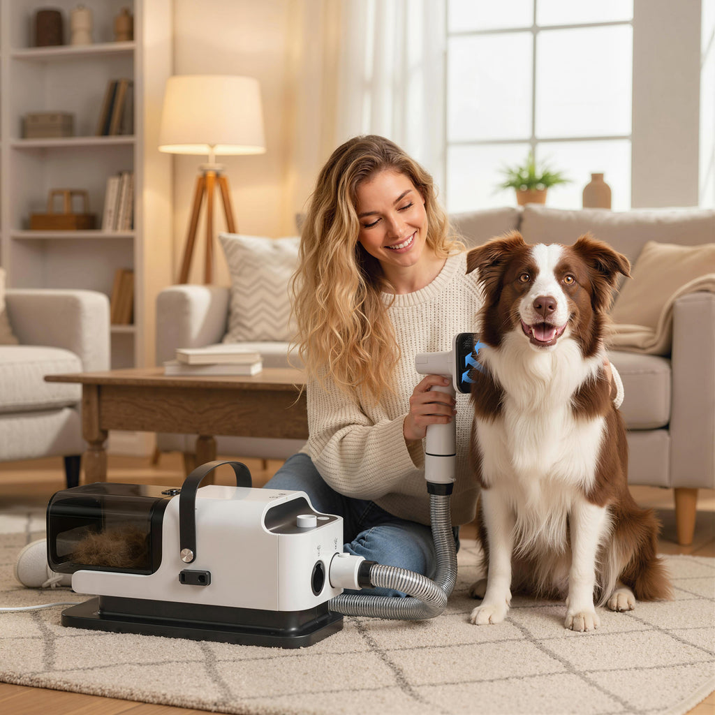 5-in-1 Dog Grooming Vacuum Dryer With Low Noise Clipper