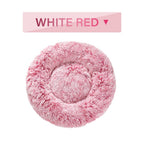 Fluffy Donut Calming Dog Bed Warm Plush Pet Cushion