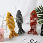 Burlap Catnip Fish Kicker Toys For Indoor Cats