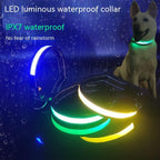 LED Glow Safety Dog Collar With Reflective Stripe