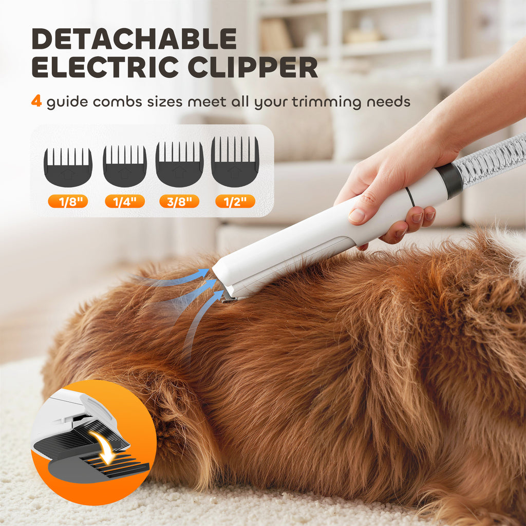5-in-1 Dog Grooming Vacuum Dryer With Low Noise Clipper