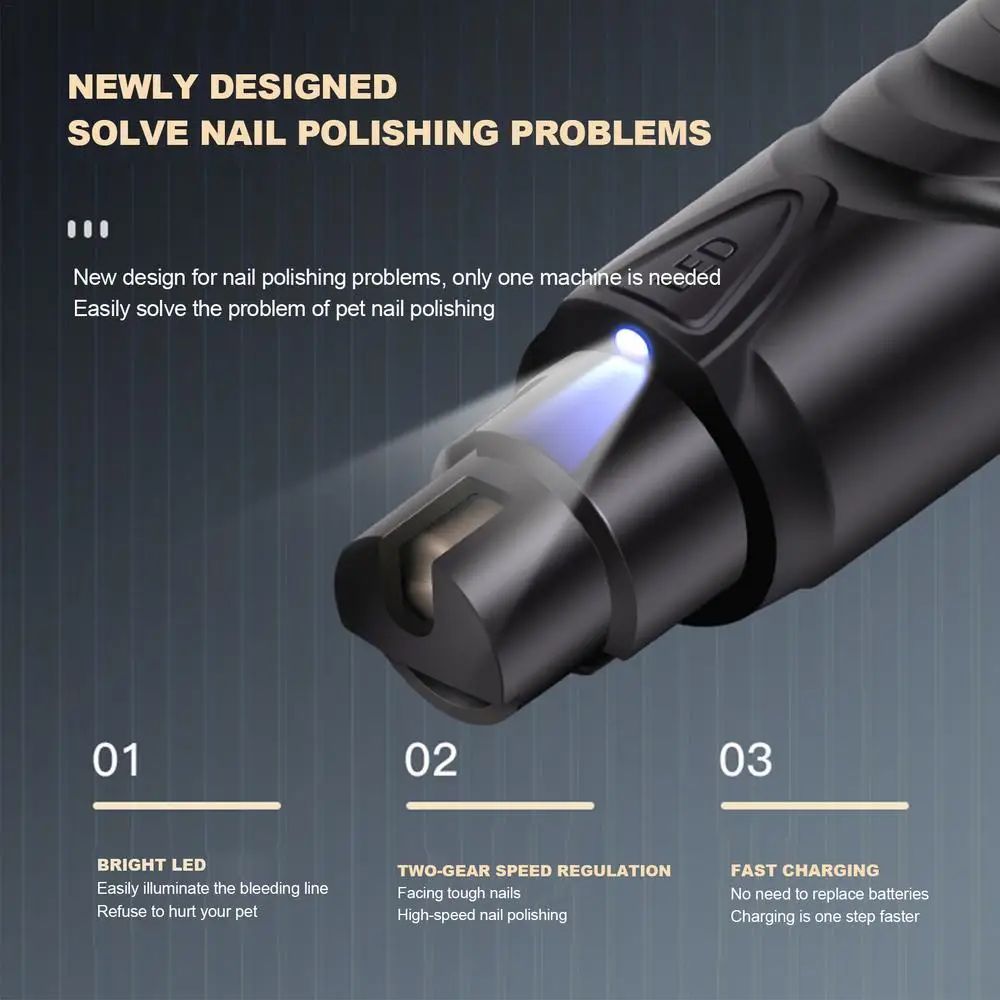 Rechargeable Lighted Dog Nail Grinder For All Sizes