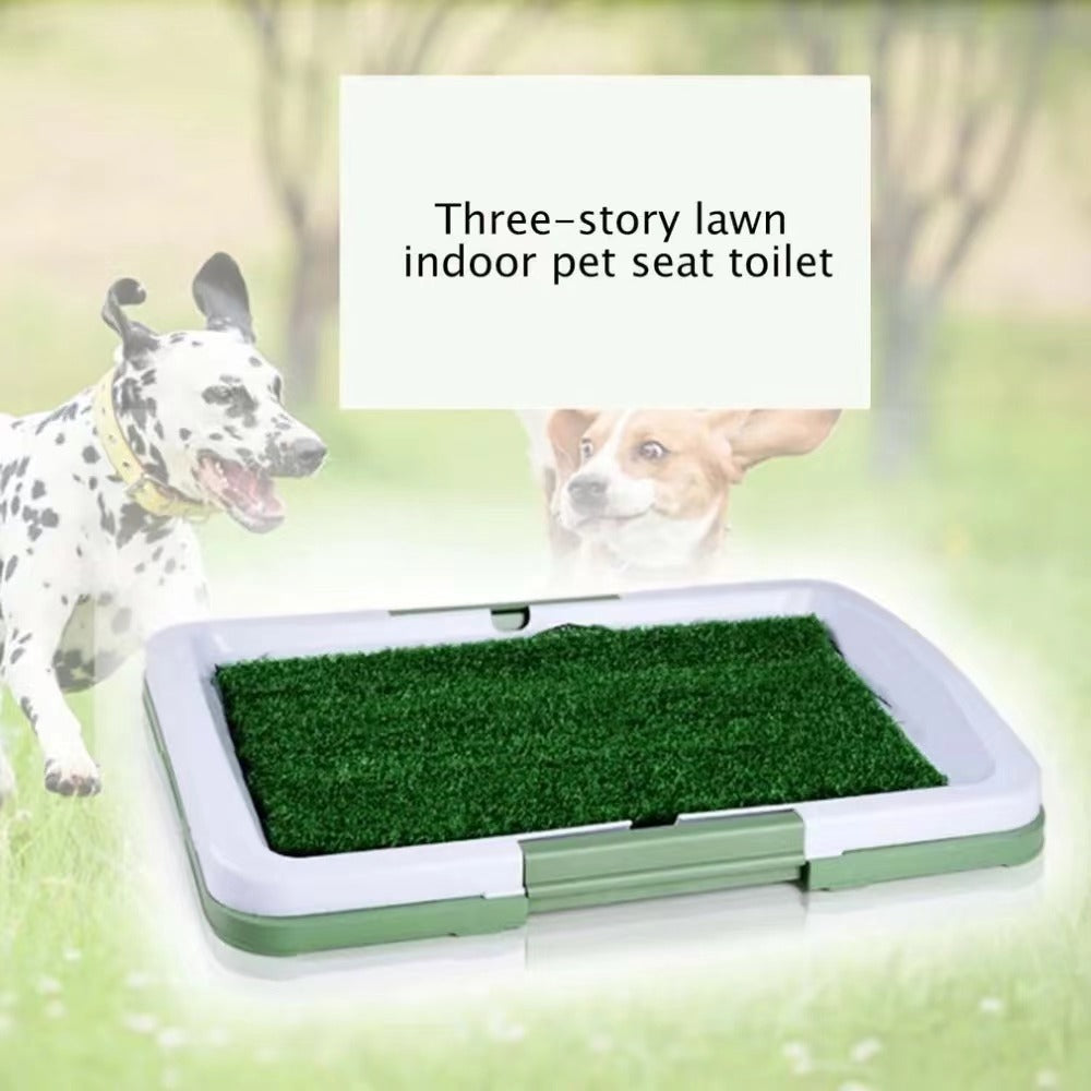 Indoor Dog Grass Patch Potty Trainer Three-Layer Tray
