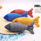 Burlap Catnip Fish Kicker Toys For Indoor Cats