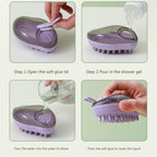 Silicone Dog Bath Brush With Built-In Soap Dispenser