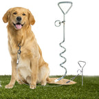 Spiral Dog Tie Out Stake Rust Resistant Secure Yard Anchor